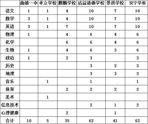 2019云南曲靖一中教育集团教师招聘215人公告